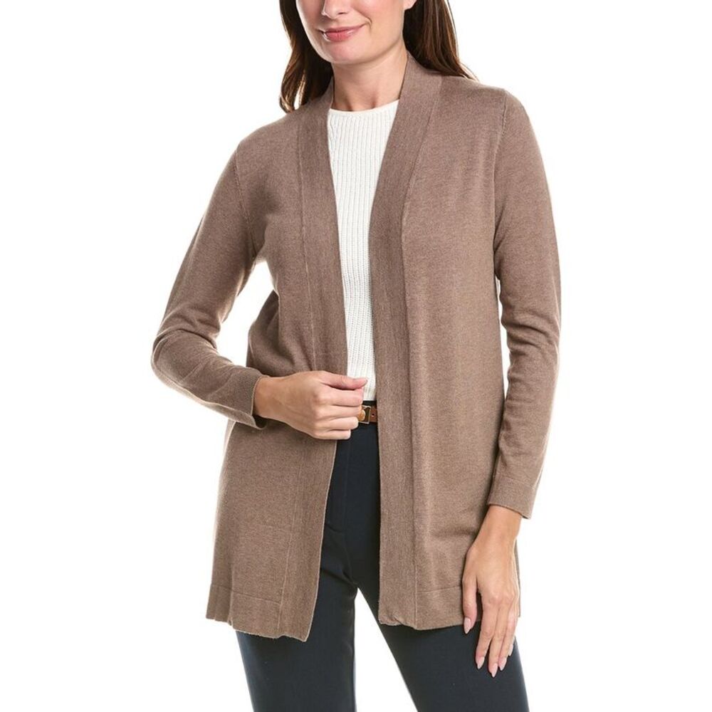 T Tahari Womens  Open Front Cardigan, Grey